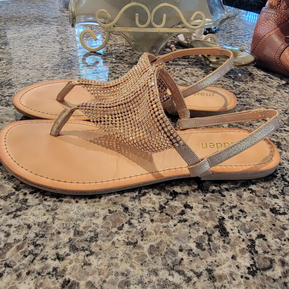 Steve Madden rose gold rhinestone sandals
